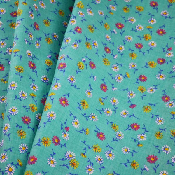 Bavlna farebné kvietky