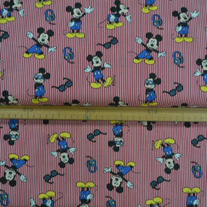 Bavlna Mickey Mouse pruhovaná