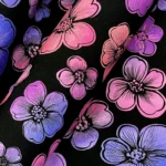 Teplákovina KVETY fialové